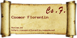 Csomor Florentin névjegykártya